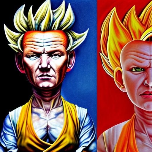 Super Saiyan Gordon Ramsay hyperdetailed Amanda Sage modern ...