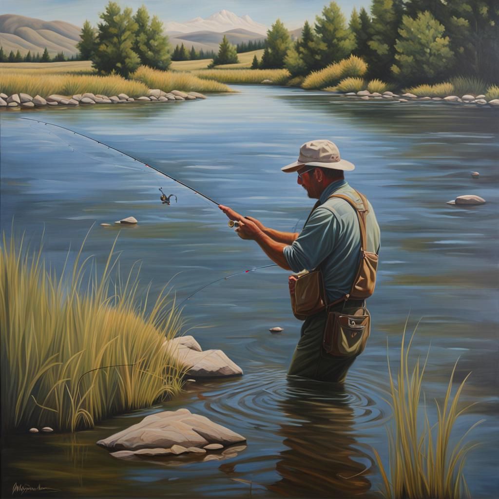 Missouri River in Montana, oil painting on canvas : r/flyfishing