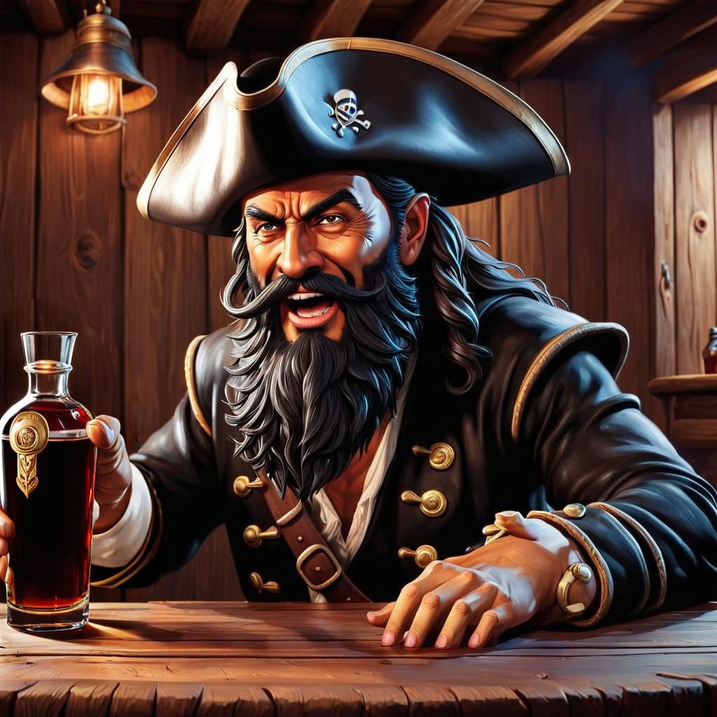 The pirate's last drink - AI Generated Artwork - NightCafe Creator