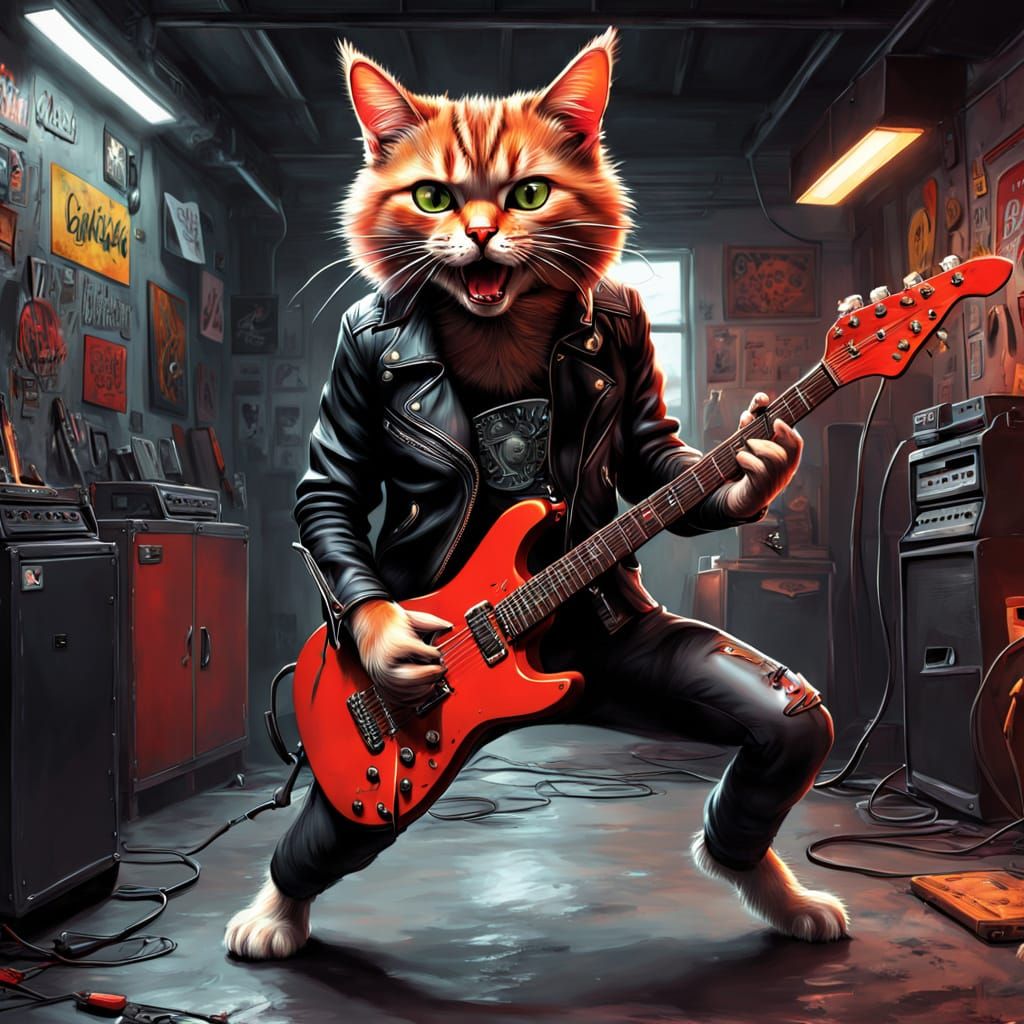 Gen X cat rockin' out.  by @KiwiJellyBean
