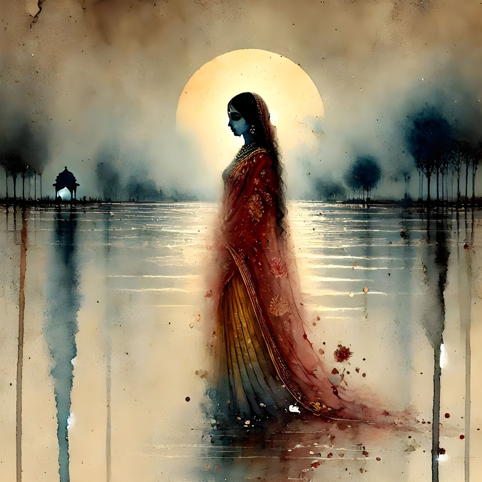 Radha at the Riverbank