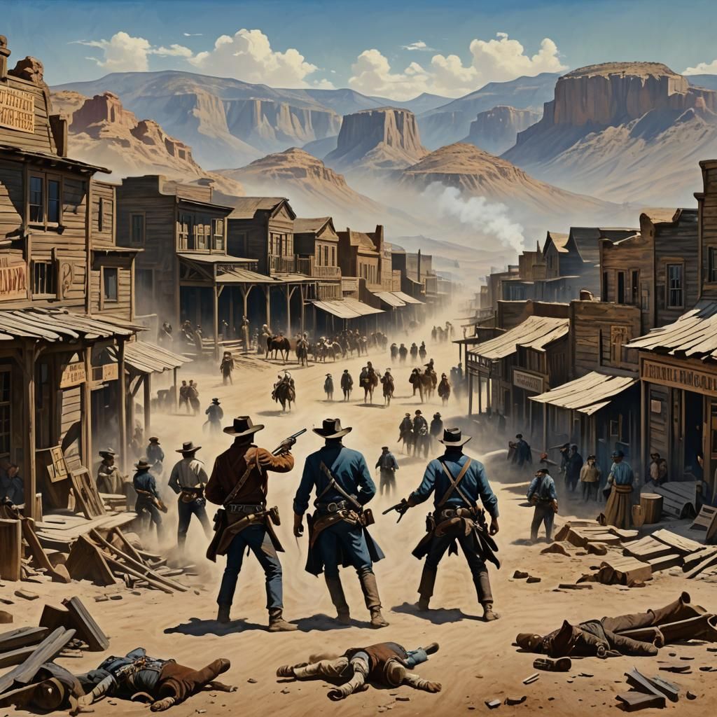 High Noon Duel in a Frontier Town