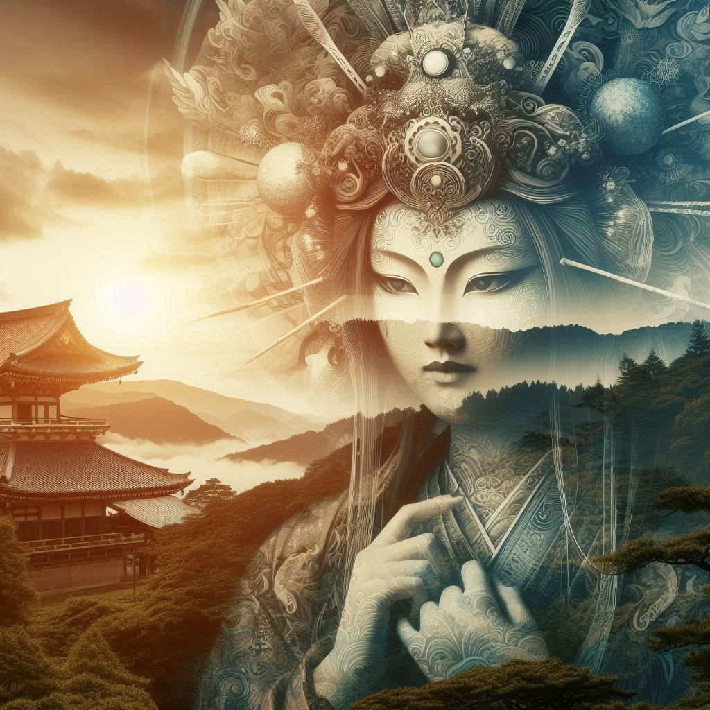 double exposure beautiful fantasy portrait landscape..