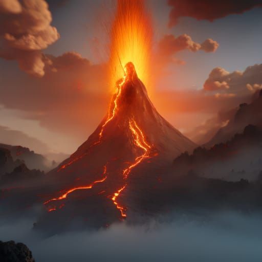 vulcano che esplode