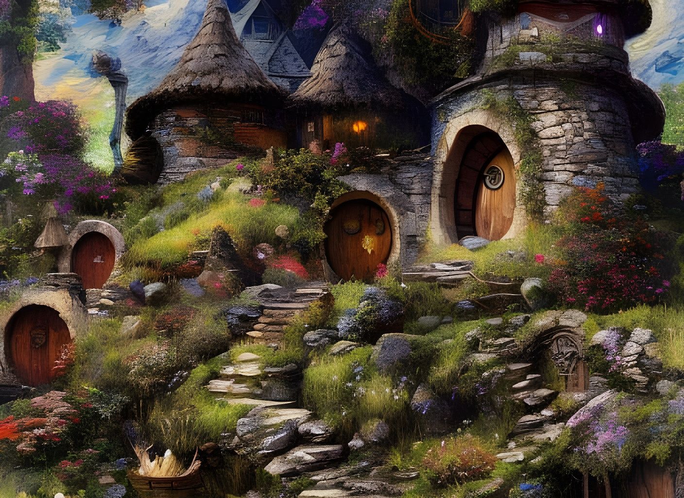 Tower of nested Hobbit home modules. (II)  by @E_Williams