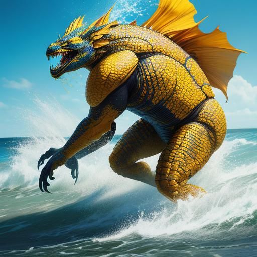 A creature yellow style very realistic