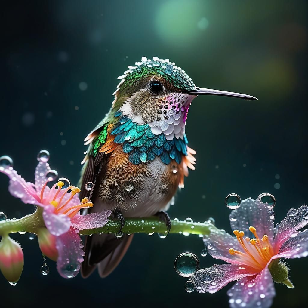  Colorful Humming Bird  by @Shree Digi Creations