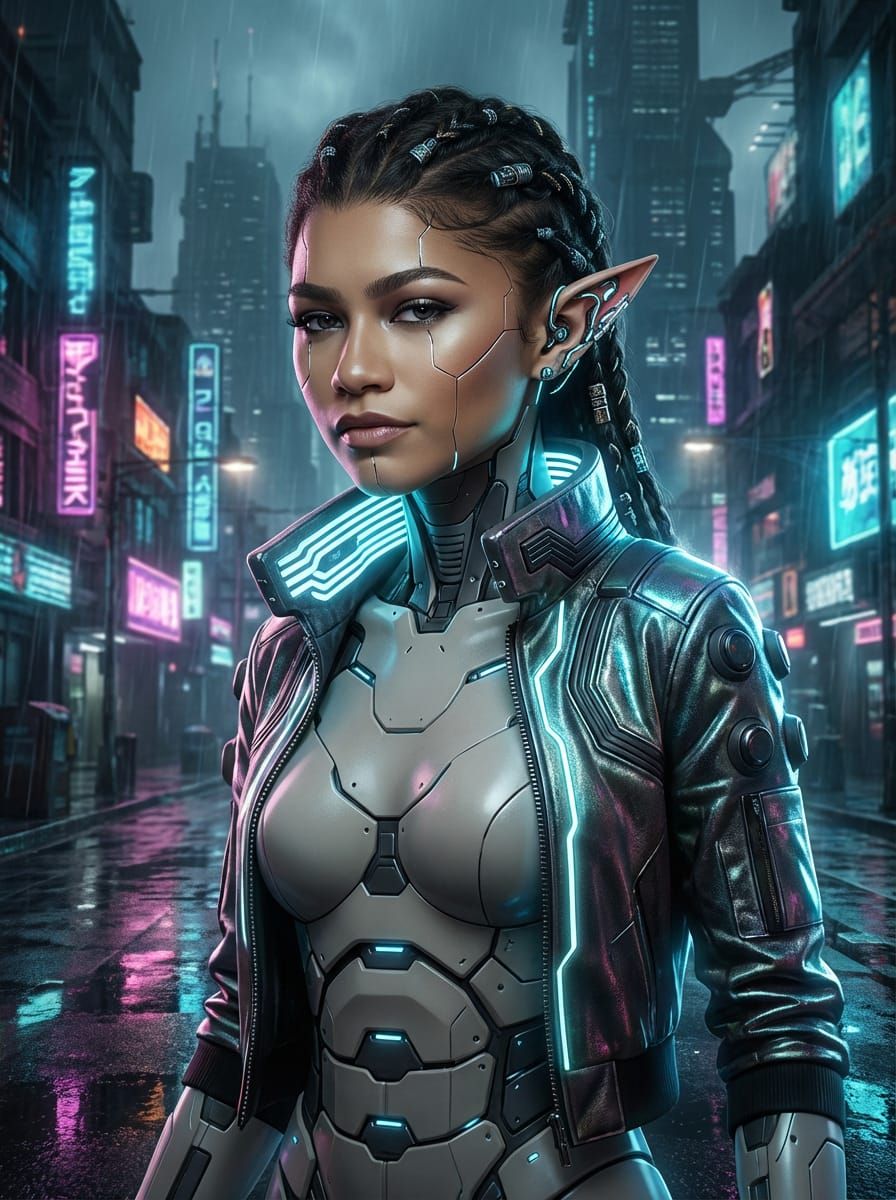 Cyber adventuress elf.