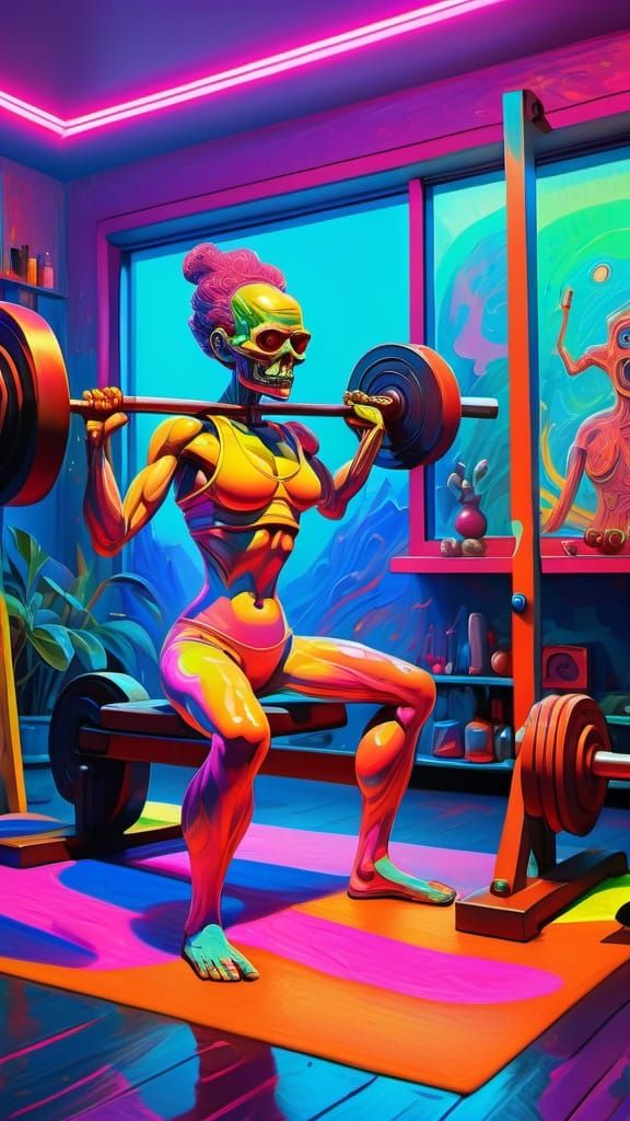 Neon-Lit Workout in 3000