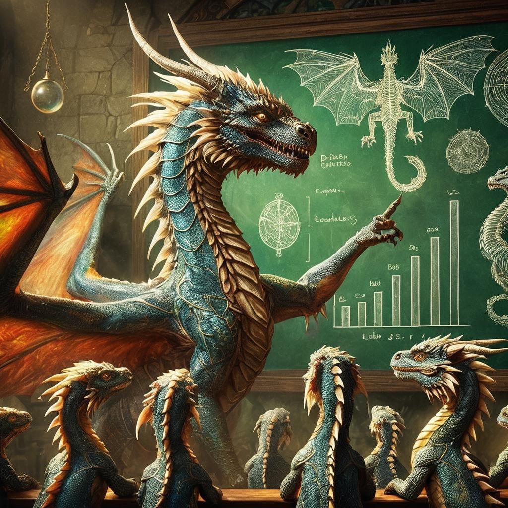Dragons at School  by @silverpoodle