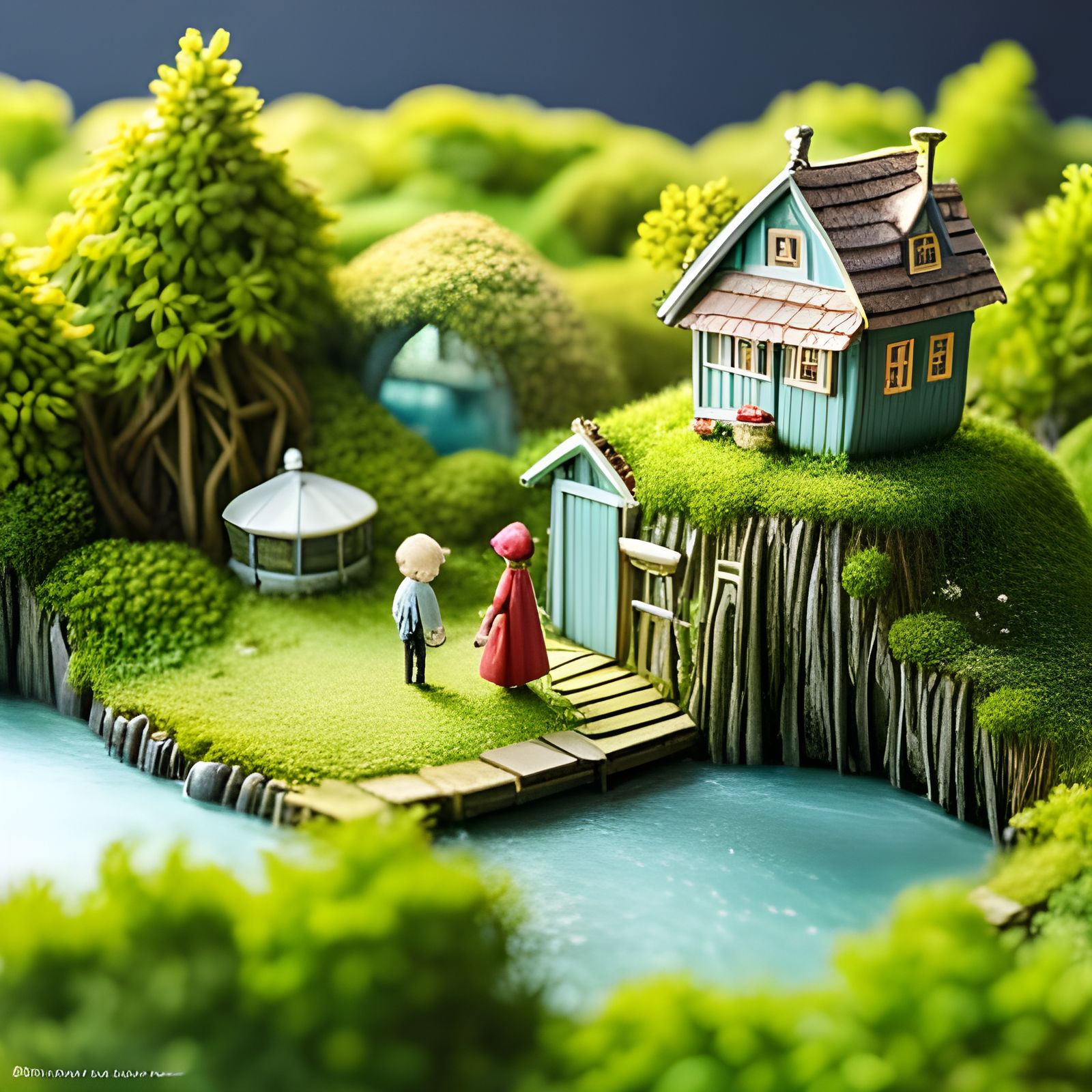 miniature wonderland sculpture ,  by @Openly Curious