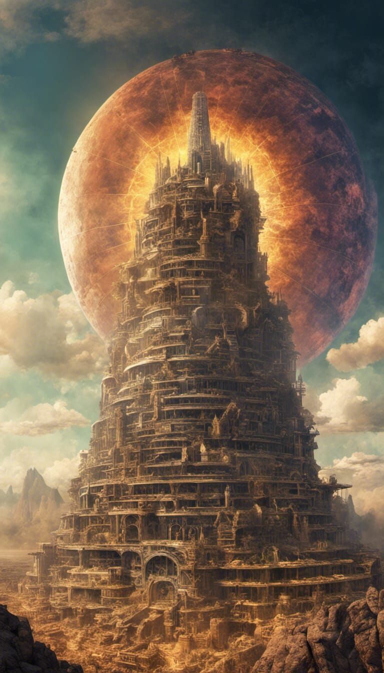 Planet X Above The Tower Of Babel - AI Generated Artwork - NightCafe ...