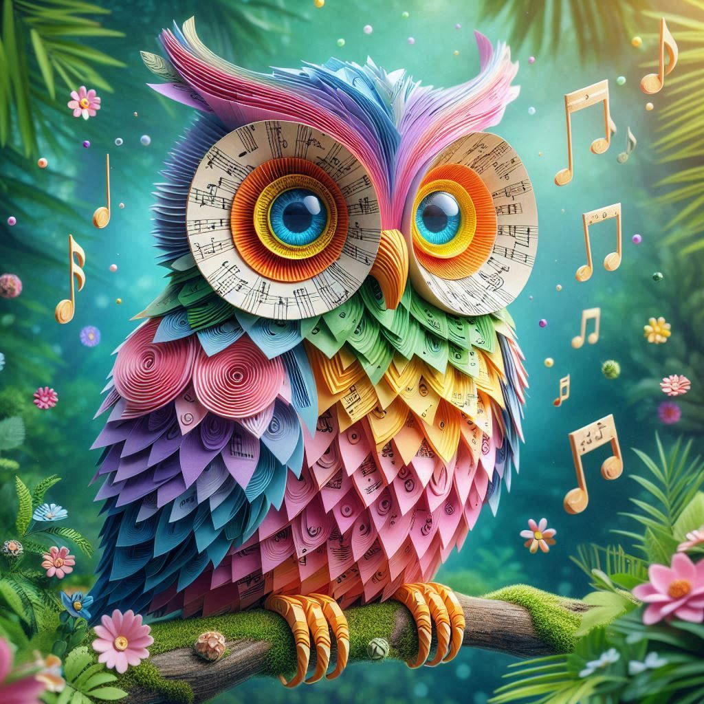 pastel musical owl