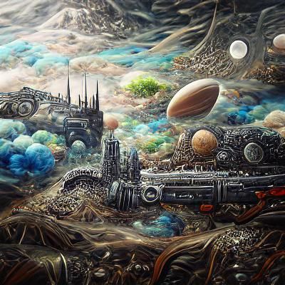Beautiful detailed painting Science fiction Landscape