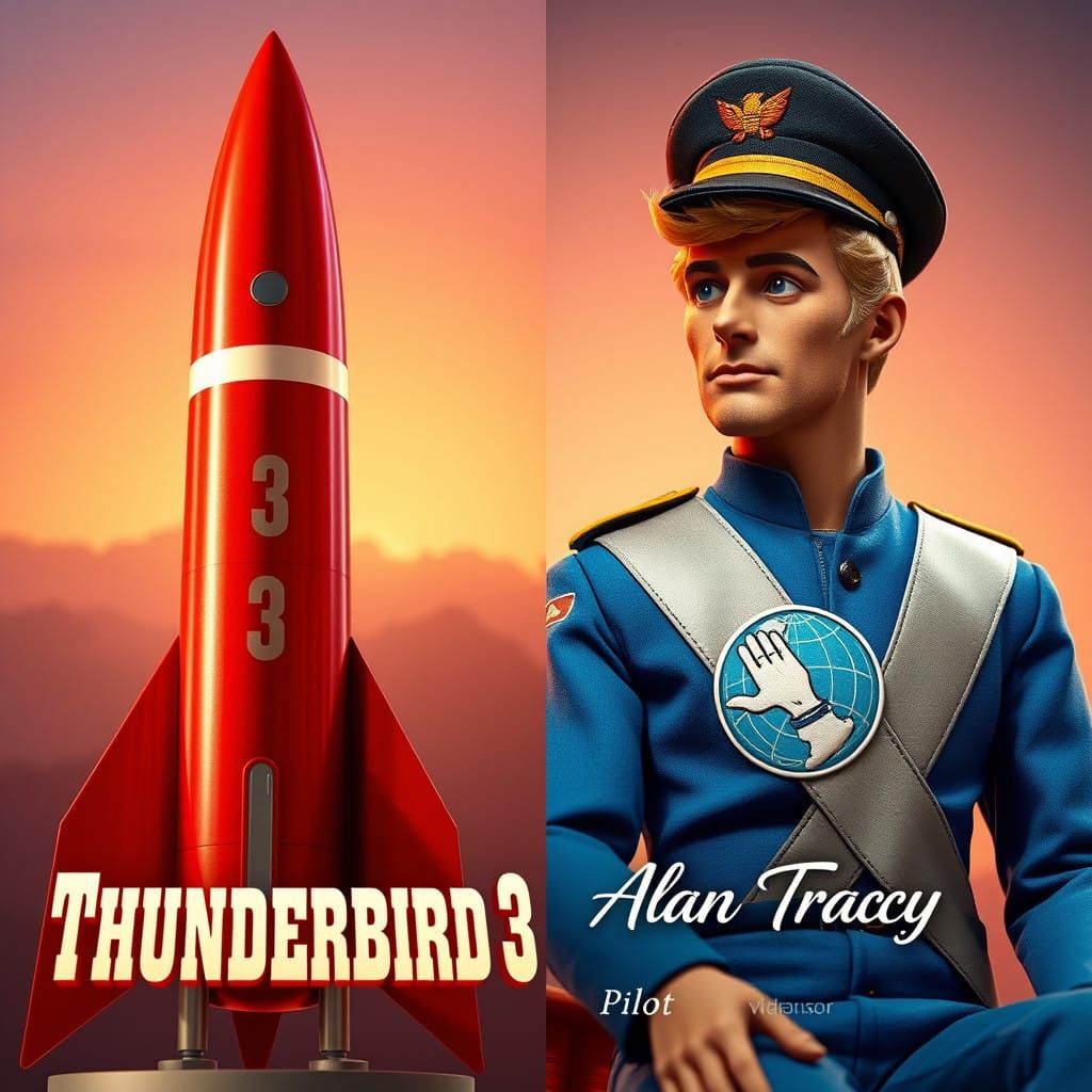 Thunderbird 3 and Alan Tracy  by @Howardthe_duck
