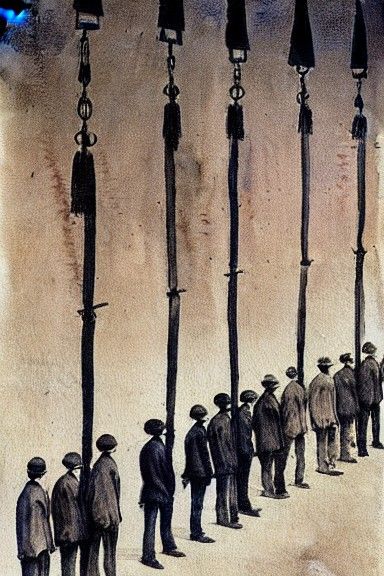 Innocent men lining up to be hanged