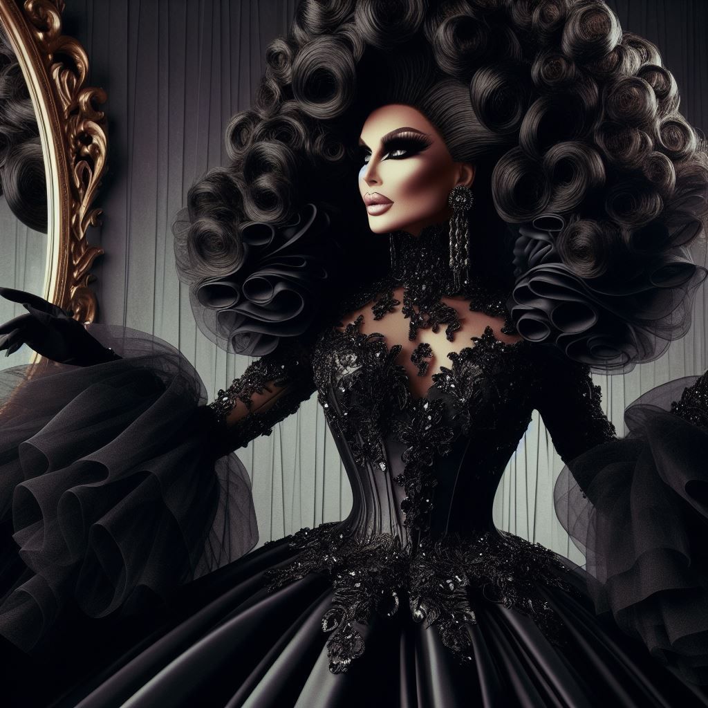 POMPÖÖS Satin Couture Mature Drag Queen.