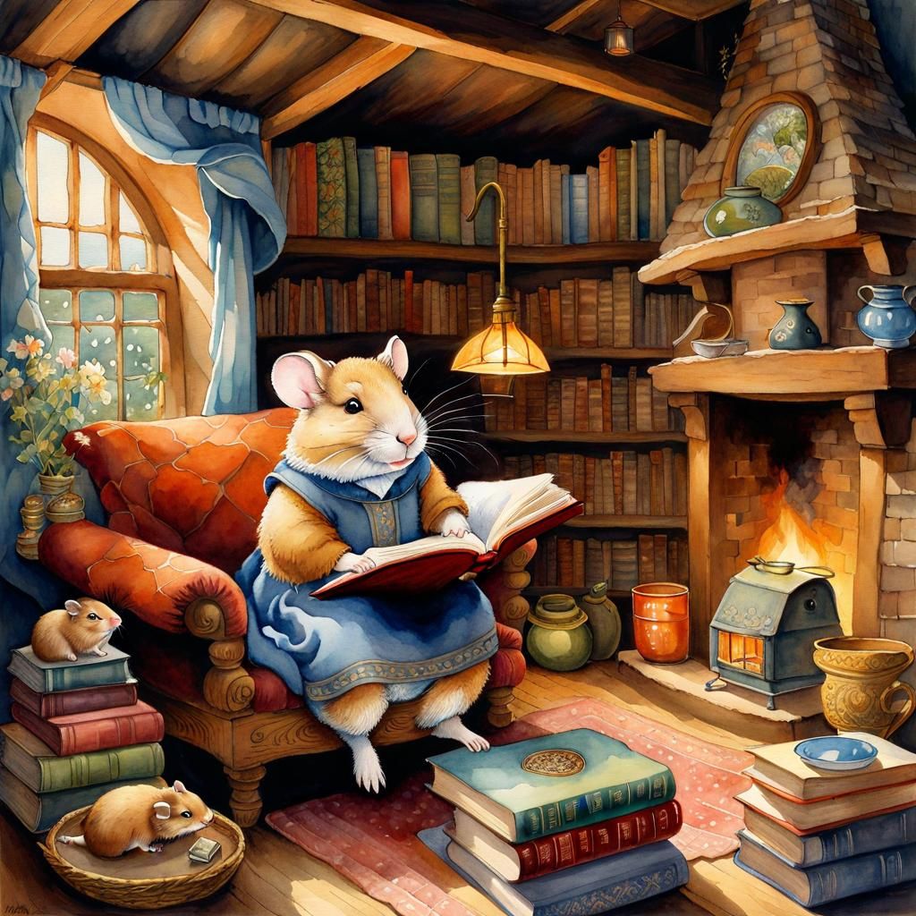 A hamster at home