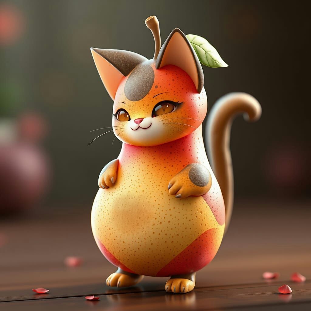 Un chat déguisé en poire ou une poire déguisée en chat ?