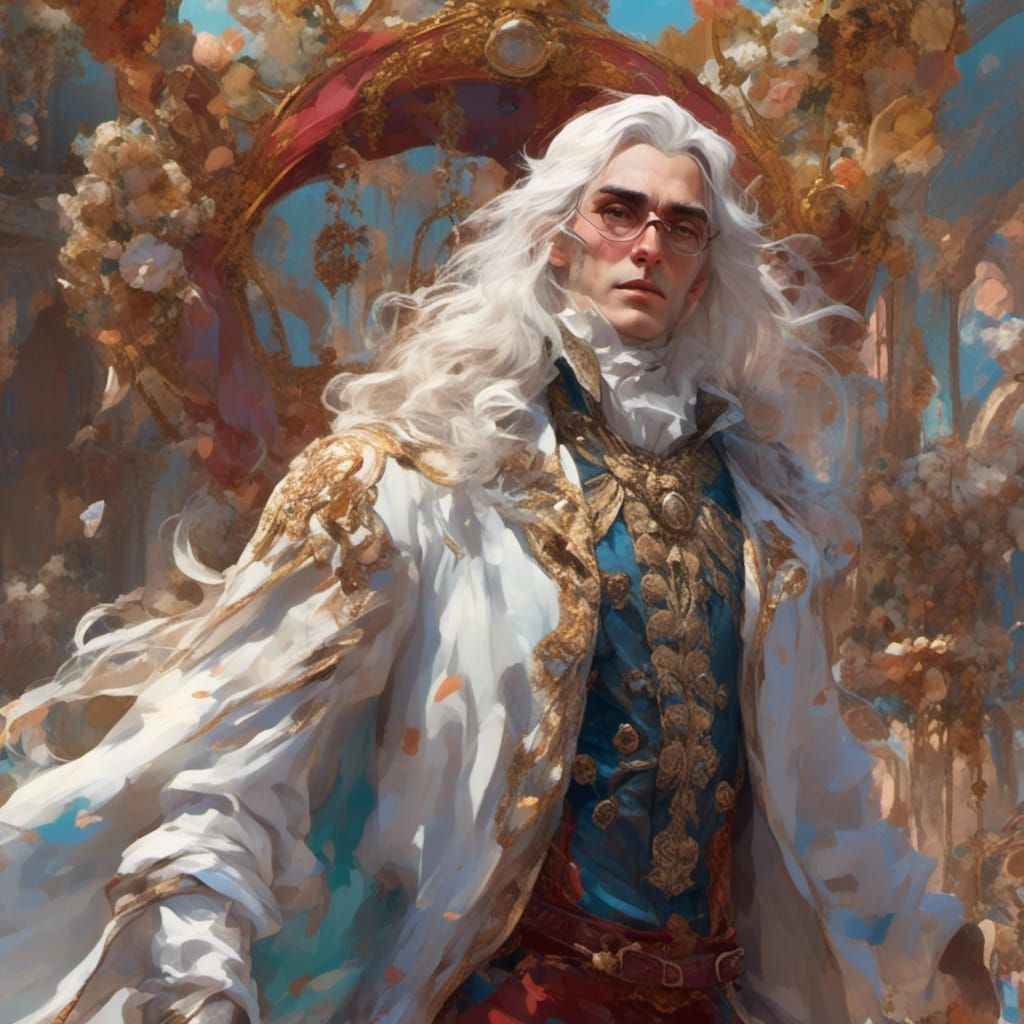 Victorian Circus Character Design with Iridescent Accents