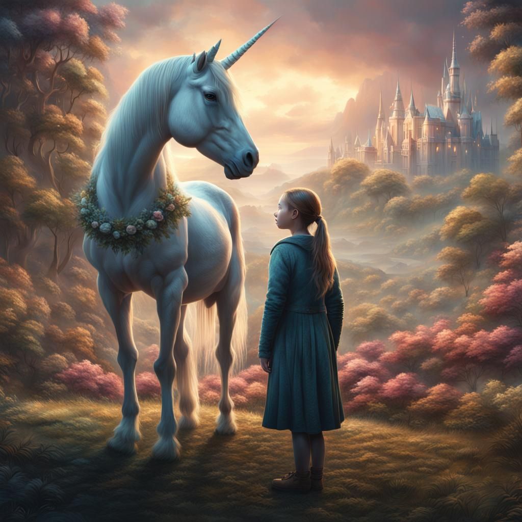 girl with unicorn  by @Theo Atheus