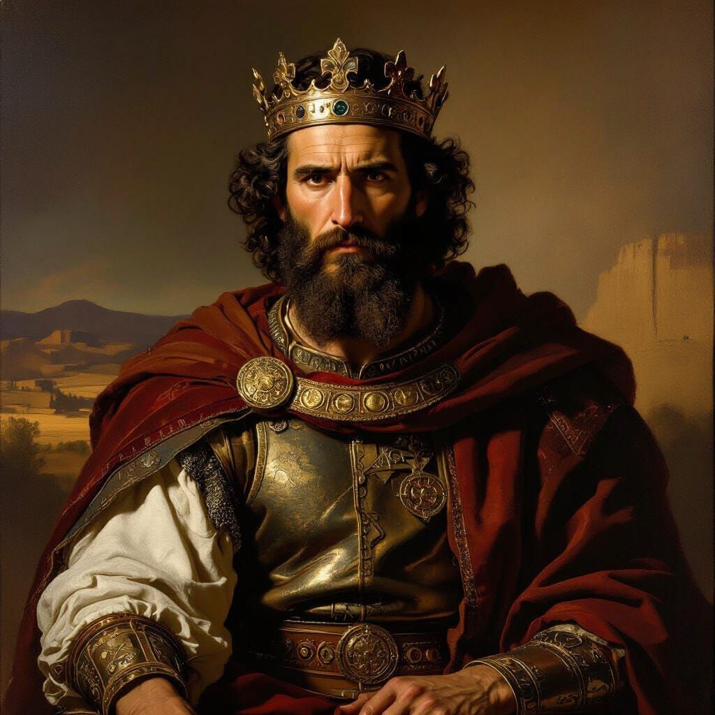 King Saul Portrait in Baroque Style