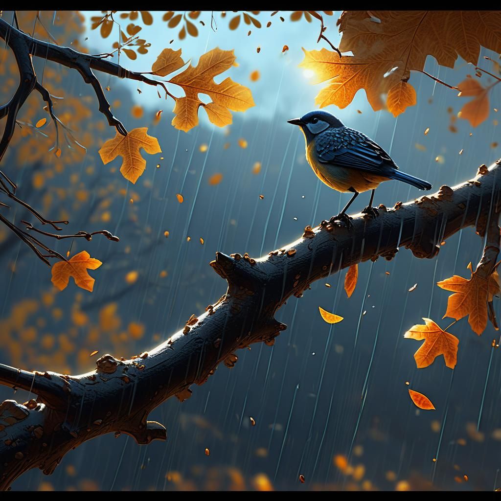 Autumn Bird: Cinematic Digital Matte Painting
