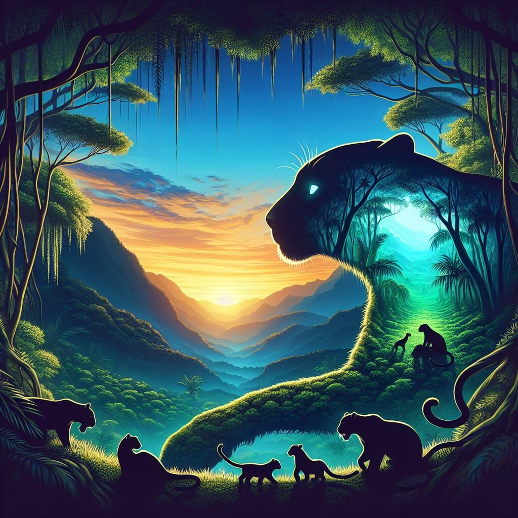 Jaguar in the jungle