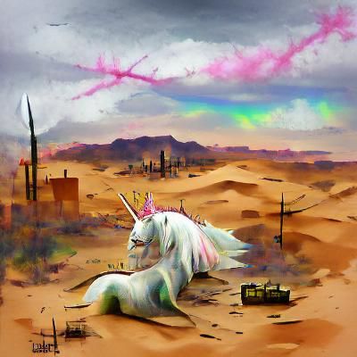 unicorn in the desert post-apocalyptic world