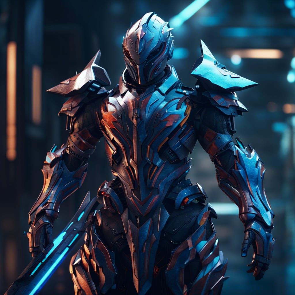 Futuristic armor with a sword. - AI Generated Artwork - NightCafe Creator