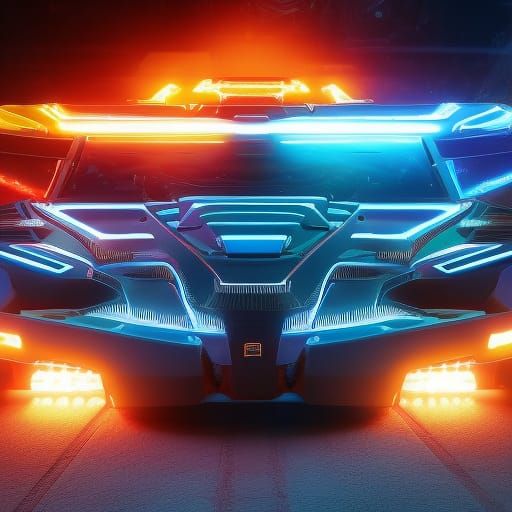 Neon Car AI Generated Artwork NightCafe Creator