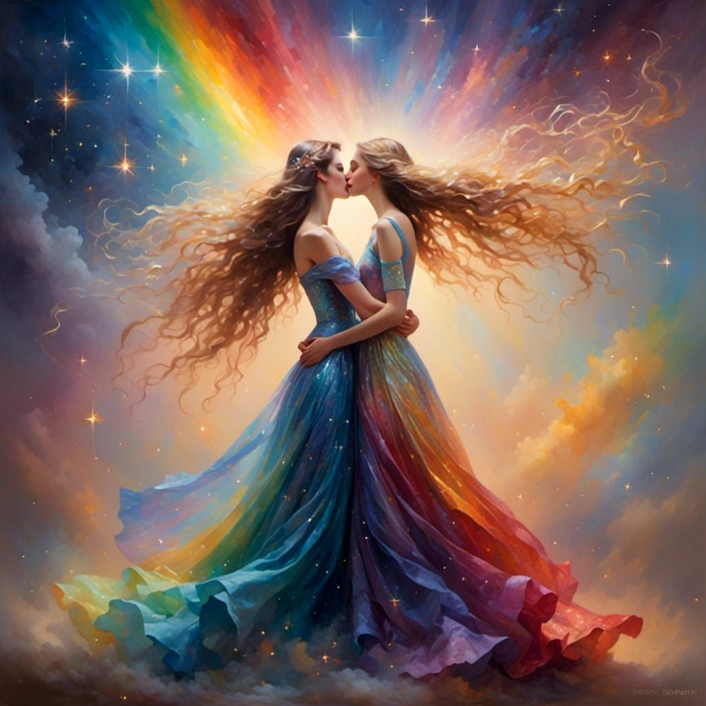 Rainbow love with sparkles