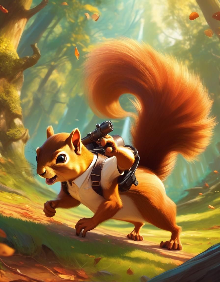 Armed squirrel - AI Generated Artwork - NightCafe Creator