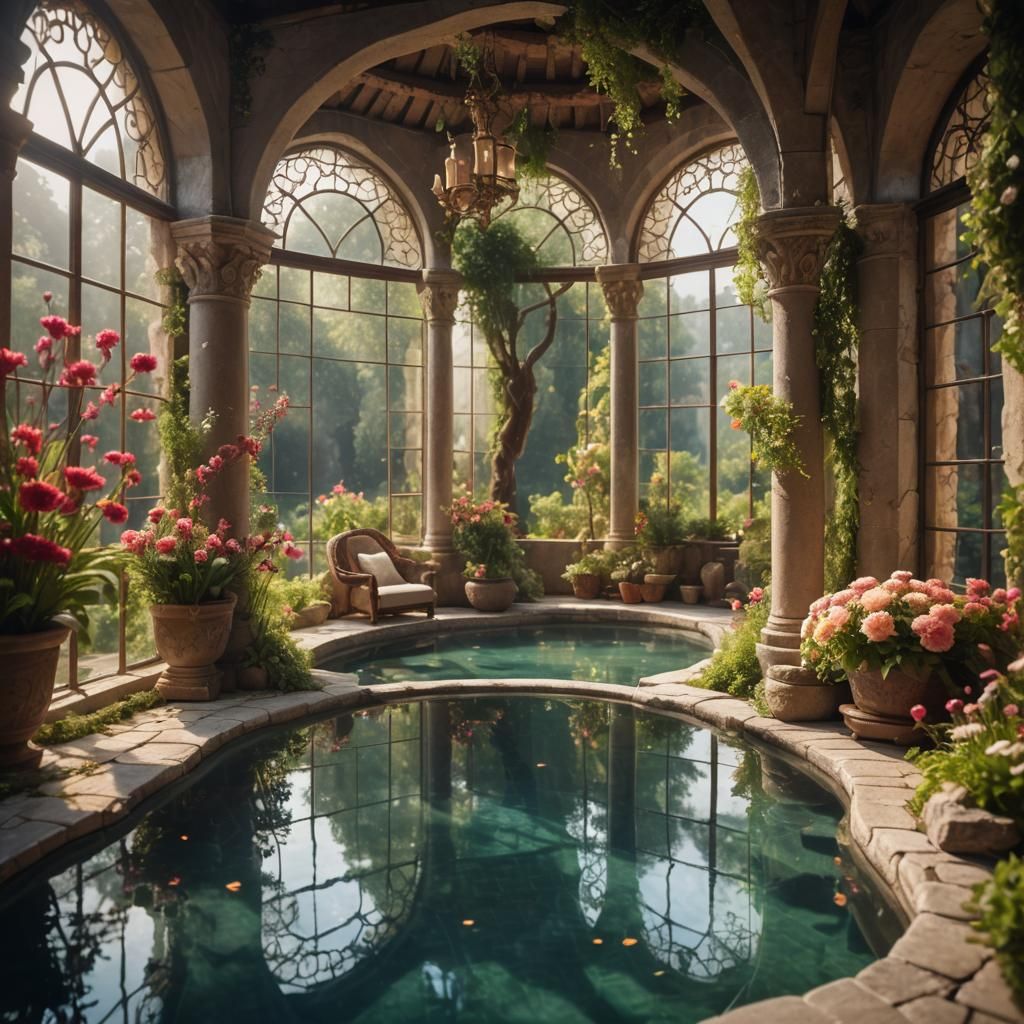 Luxury Infinity Pool in Ancient Elf Sanctuary