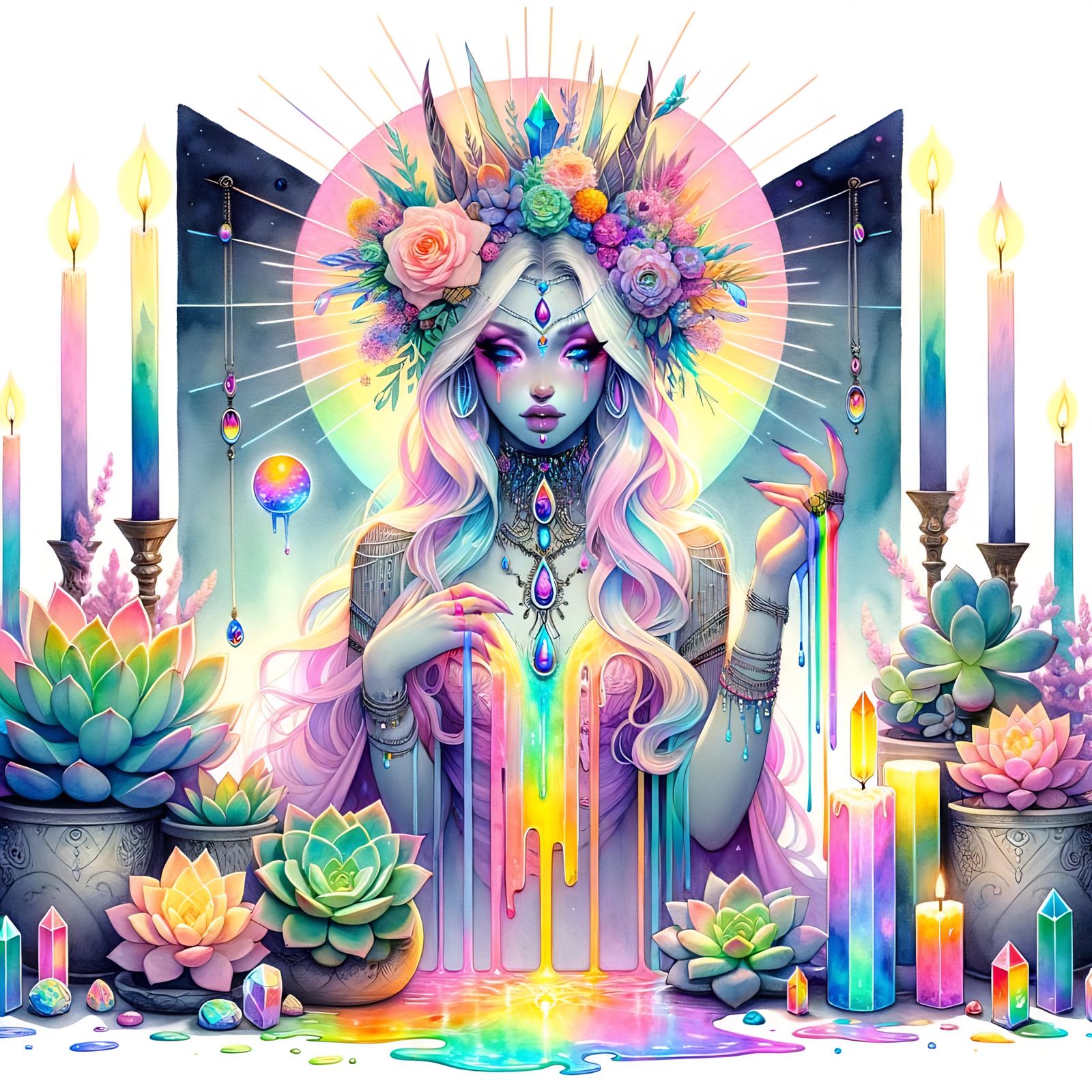 Artwork that conveys the energy and positivity of the color Iridescent, using creative elements to enhance ...  by @Aspen