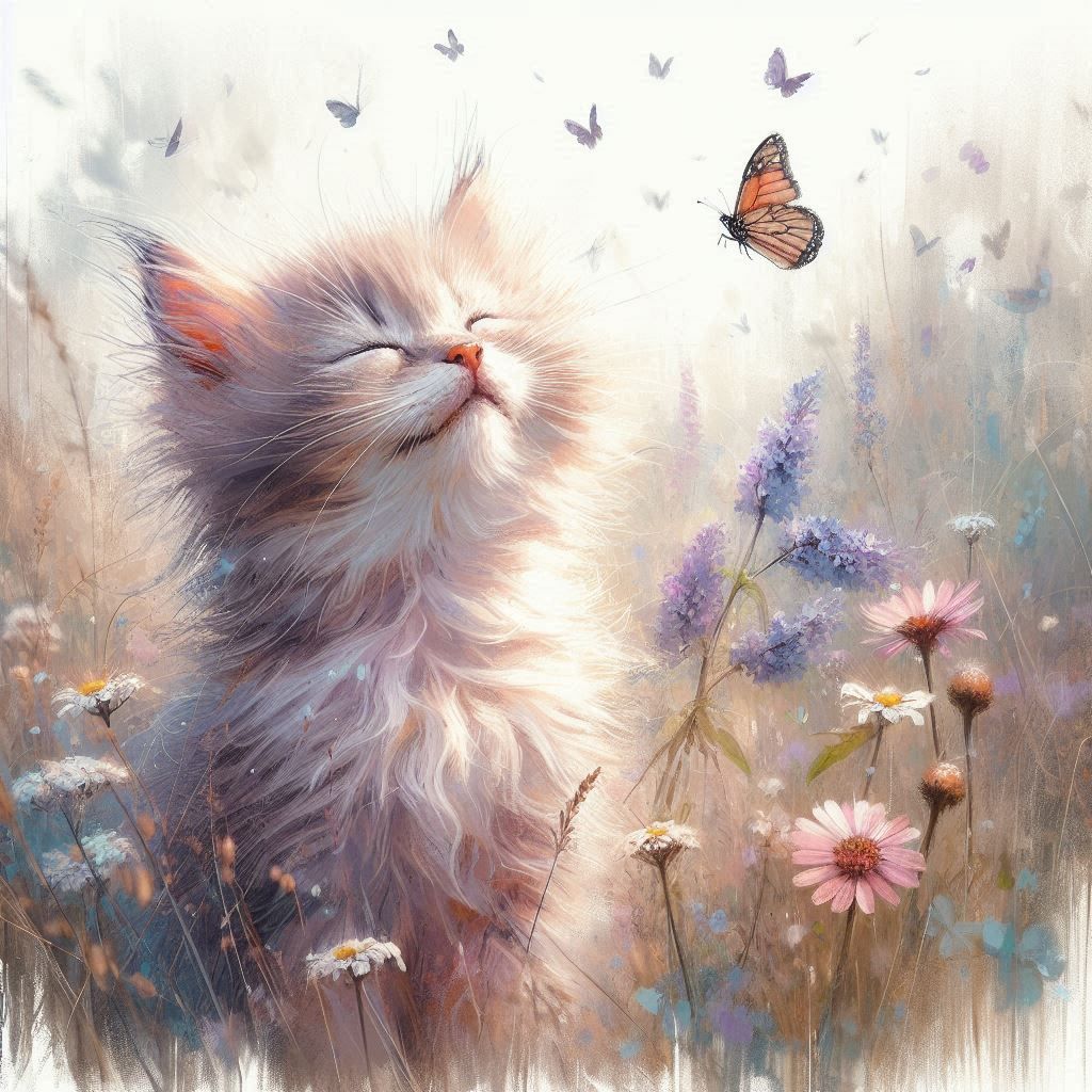 minimalist painting cat.