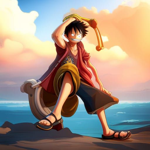 One Piece Anime Luffy Pirate King   AI Generated Artwork   NightCafe