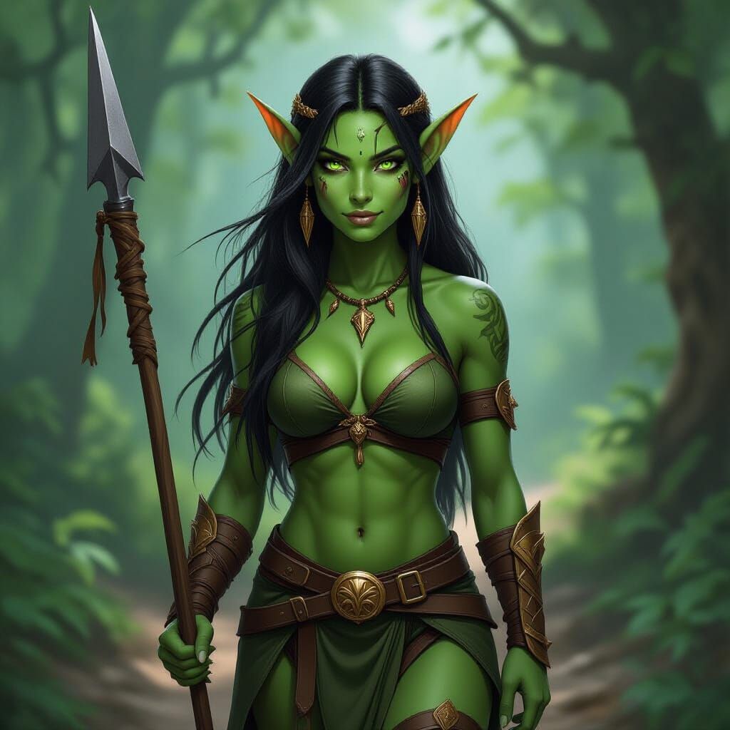 Female goblin blocking your path. What's your next move? Dice roll for chance.