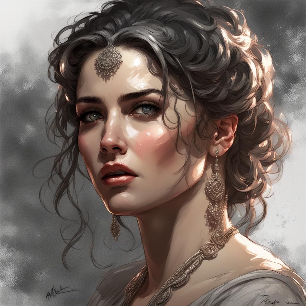 pretty female syrian female, splash art, - AI Generated Artwork ...