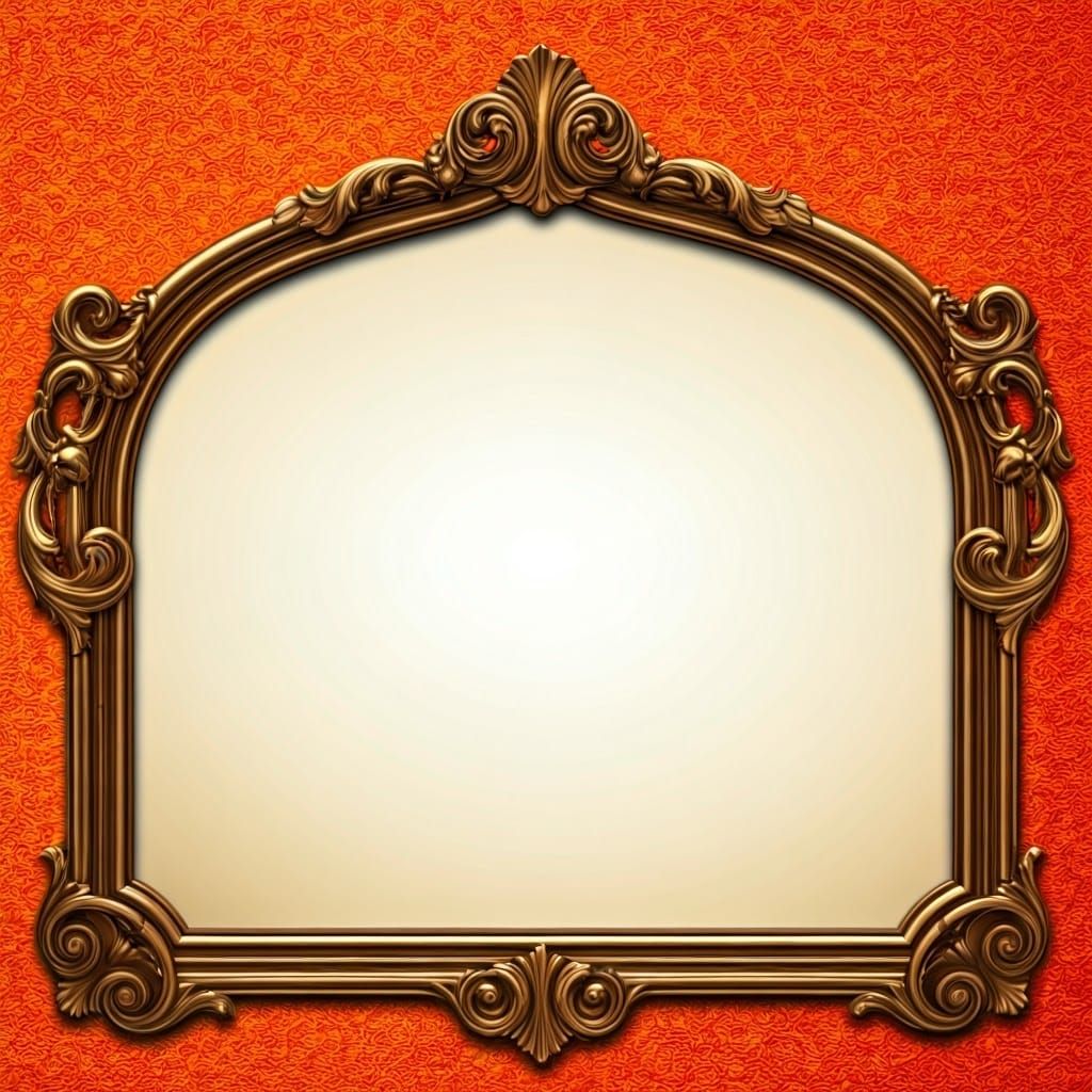 Luxurious Baroque-Style Frame with Ornate Bronze Accents