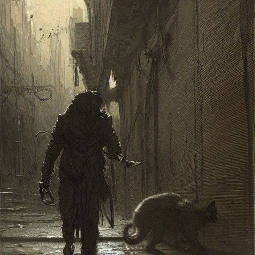 Alley cat, rough city
