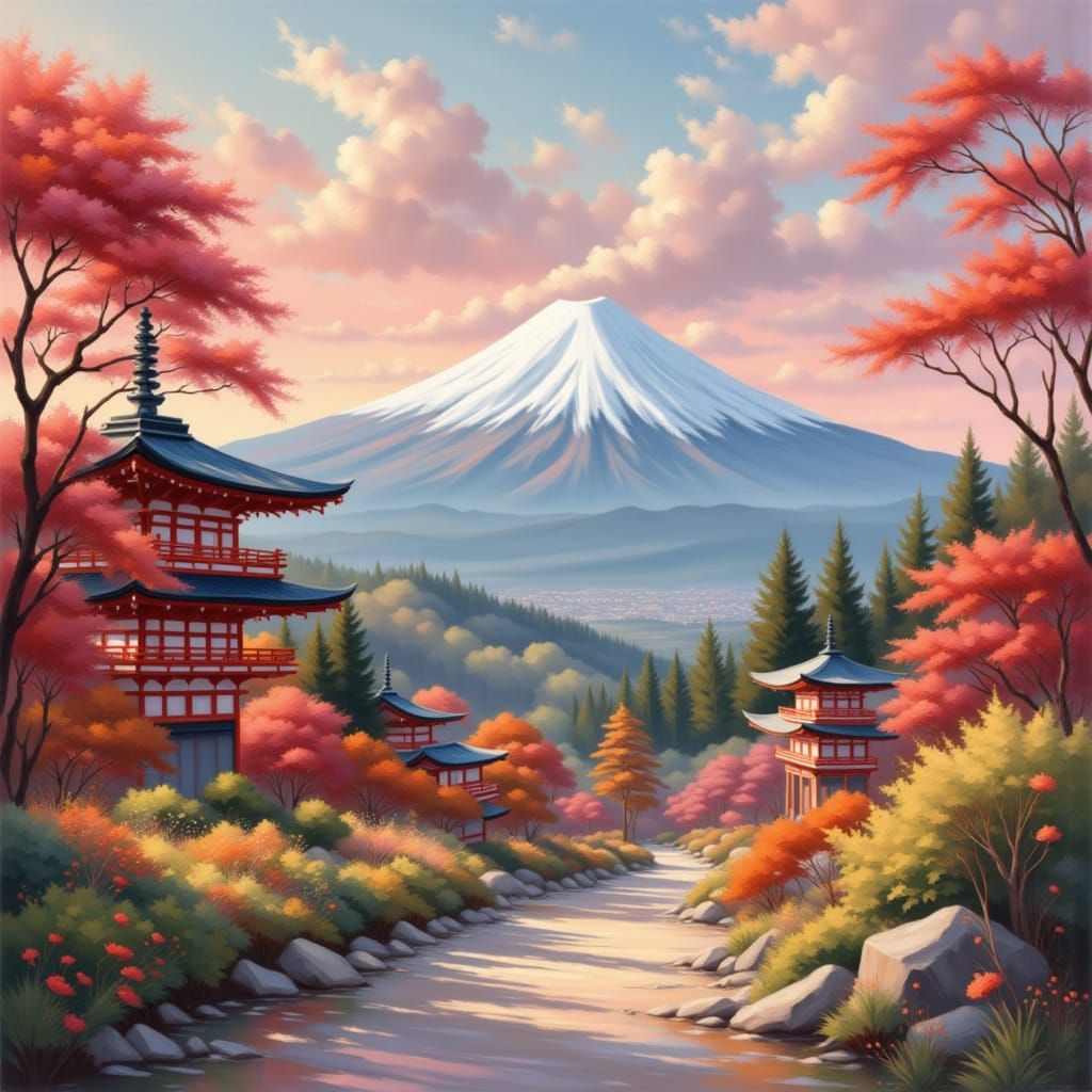 Mount Fuji, japanese style <lora:ModernImpressionnist:1.0>