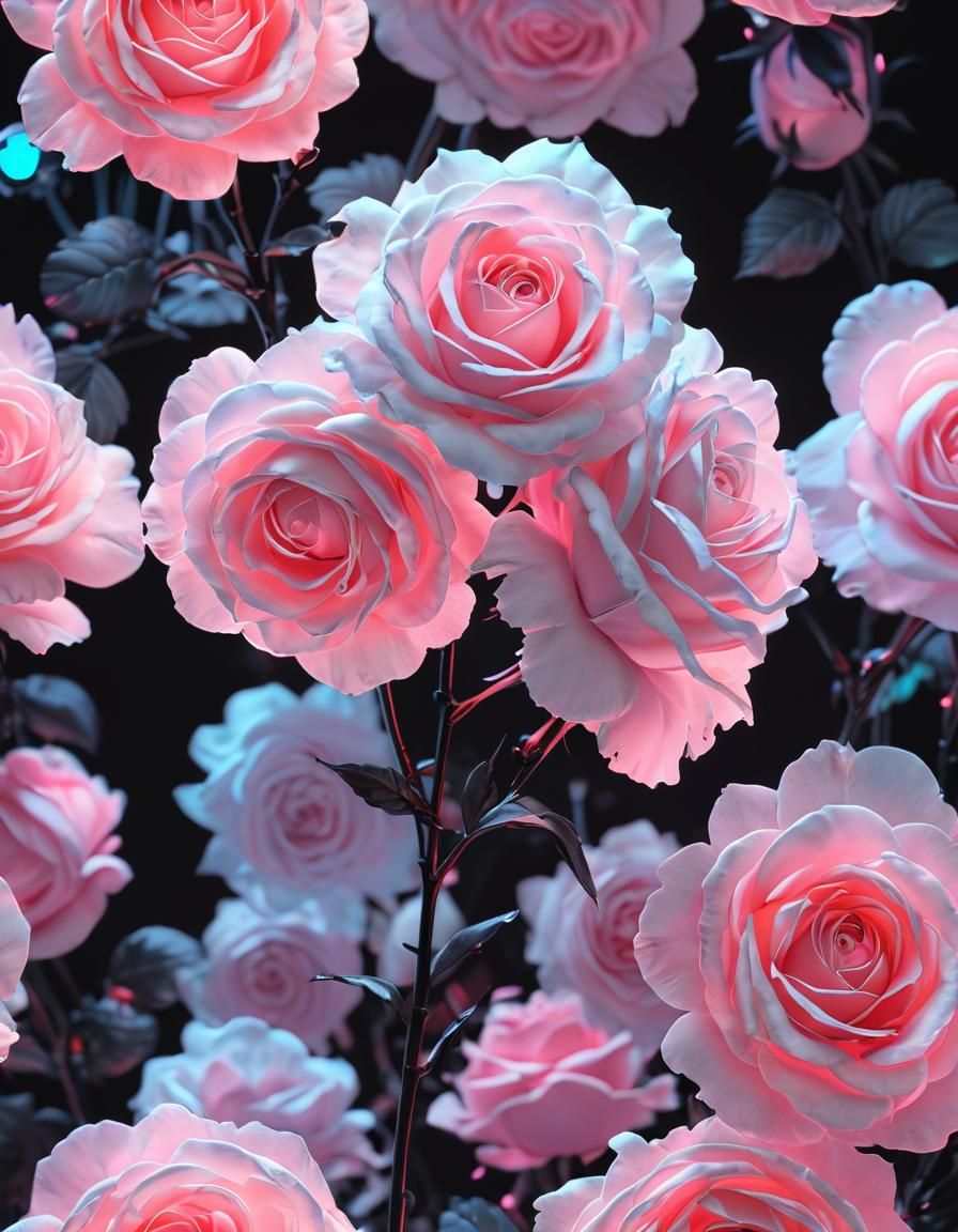 (Cotton Candy Dreams:1.5), Black and White High Contrast, Wa...