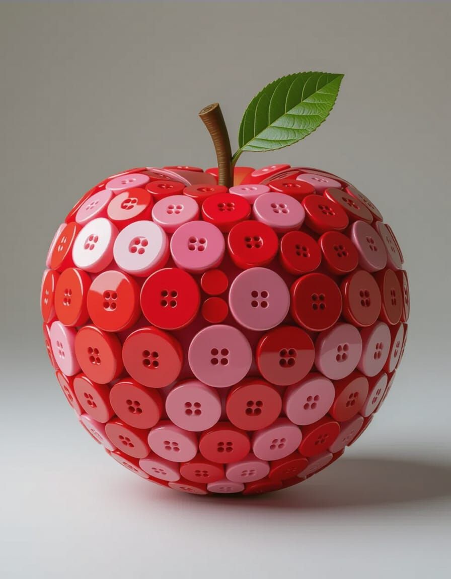 Apple made out of buttons   by @Dreamergirl 