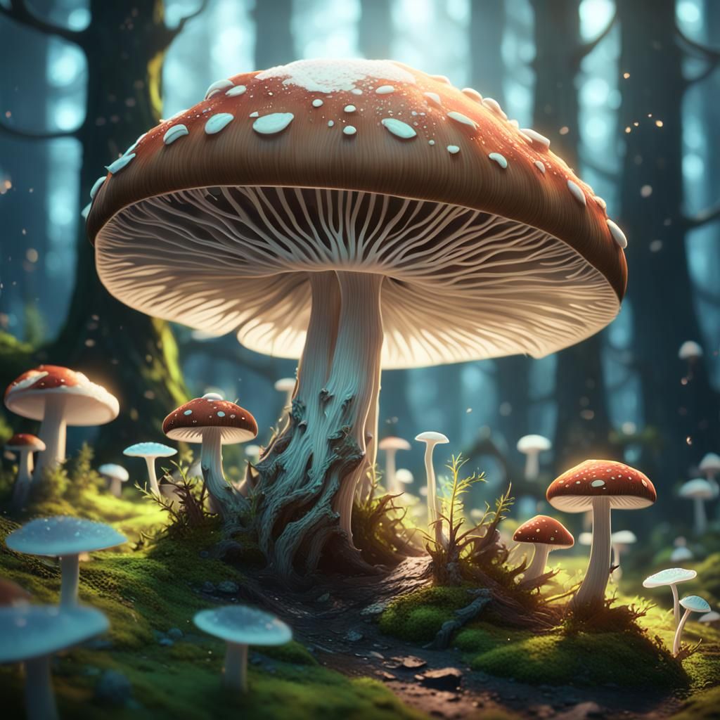 Anime Mushroom in a Fantasy Forest