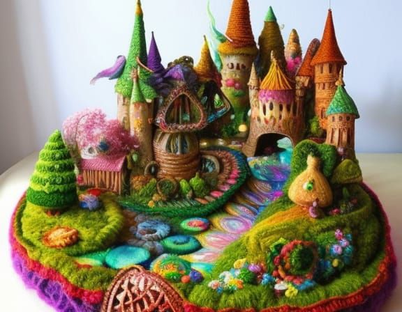 Wonderland Village Crocheted Out of Yarn