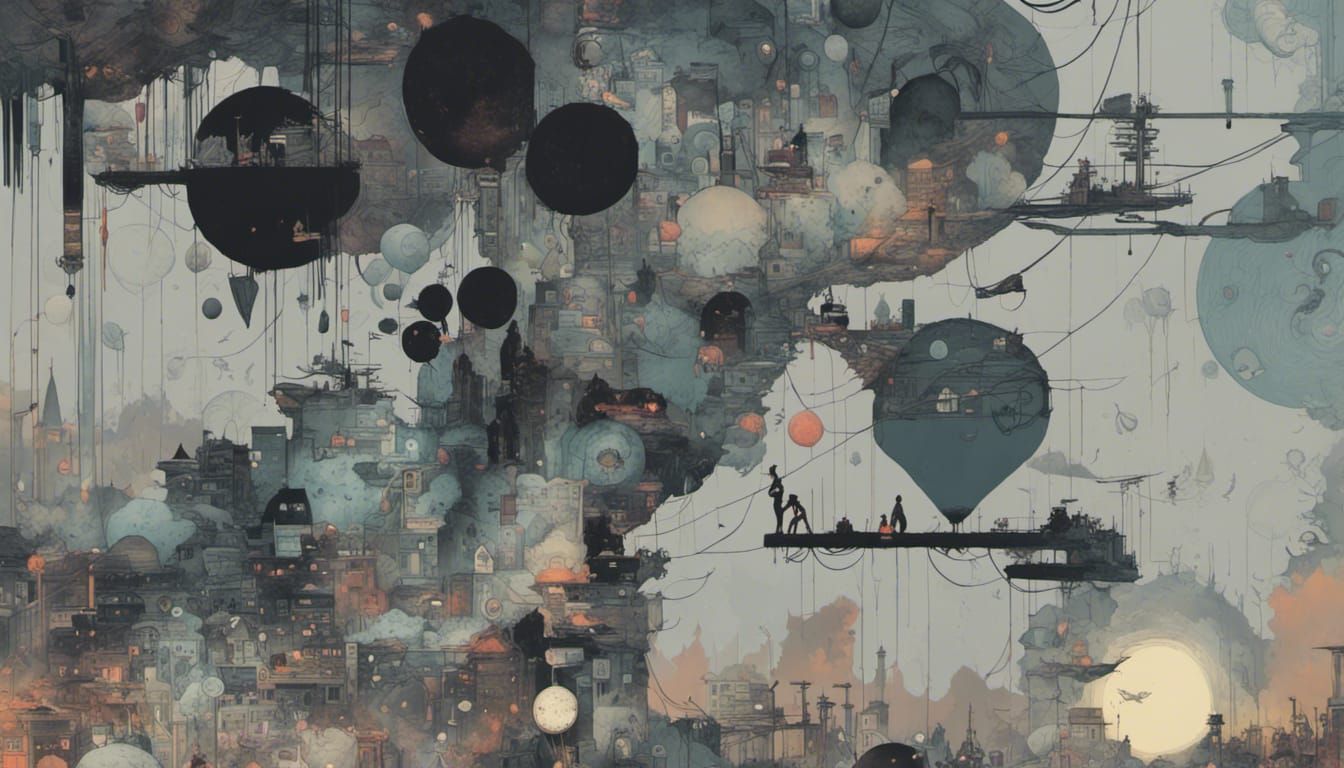 abstract smokey cityscape
