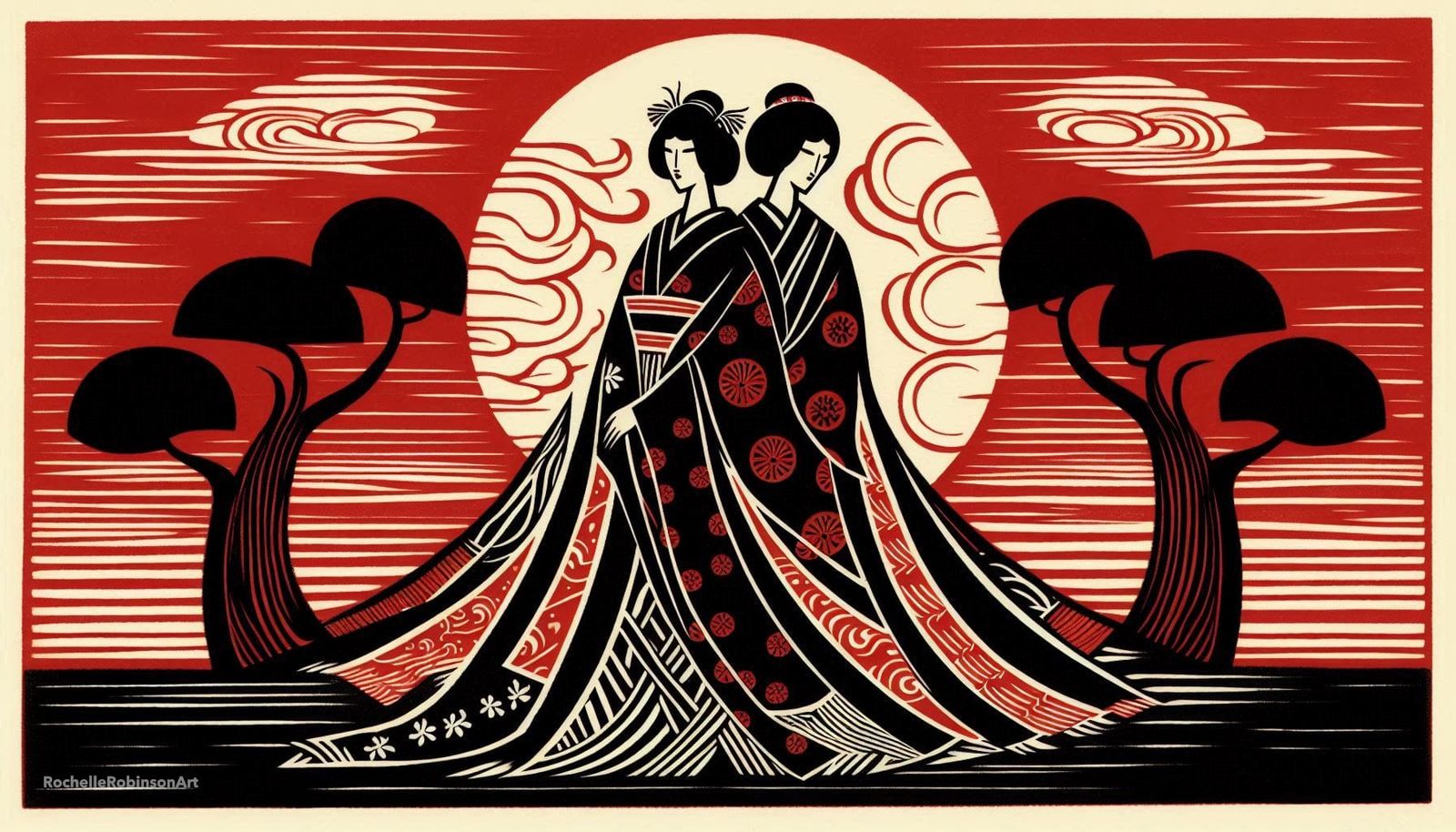 Geisha - Woodblock