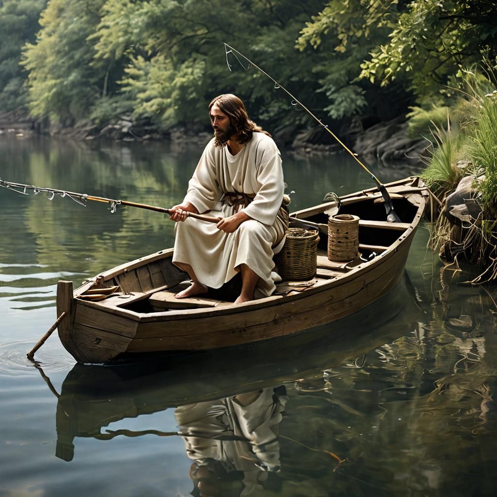 Jesus Christ fishing