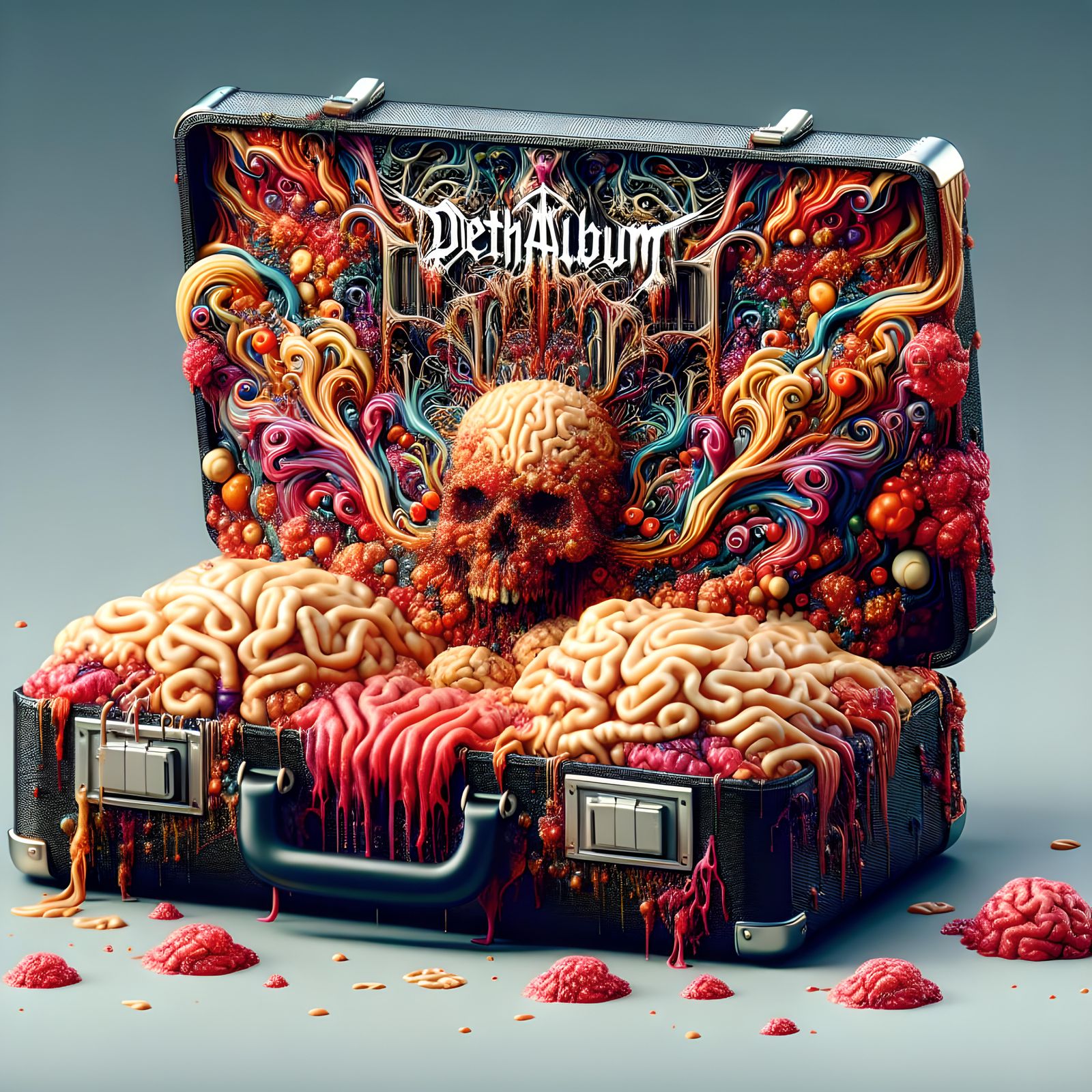 Briefcase full of guts AI Generated Artwork NightCafe Creator